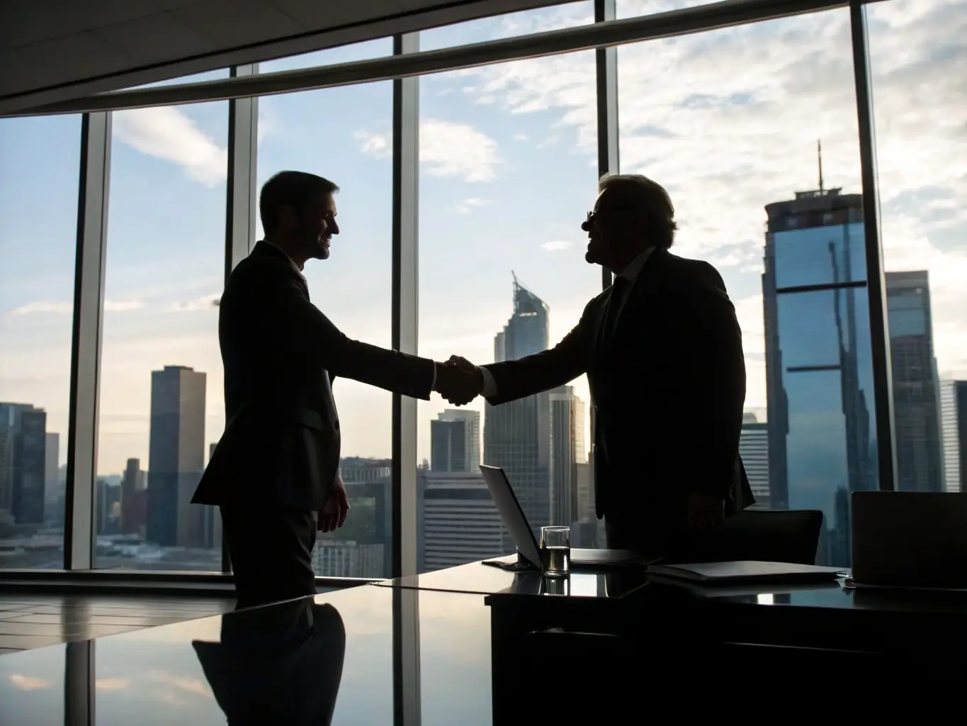 A digital illustration depicting a stylized contract or agreement being signed, with a focus on the handshake between two parties. The color scheme is professional and trustworthy, emphasizing the legal and binding nature of the licensing process.